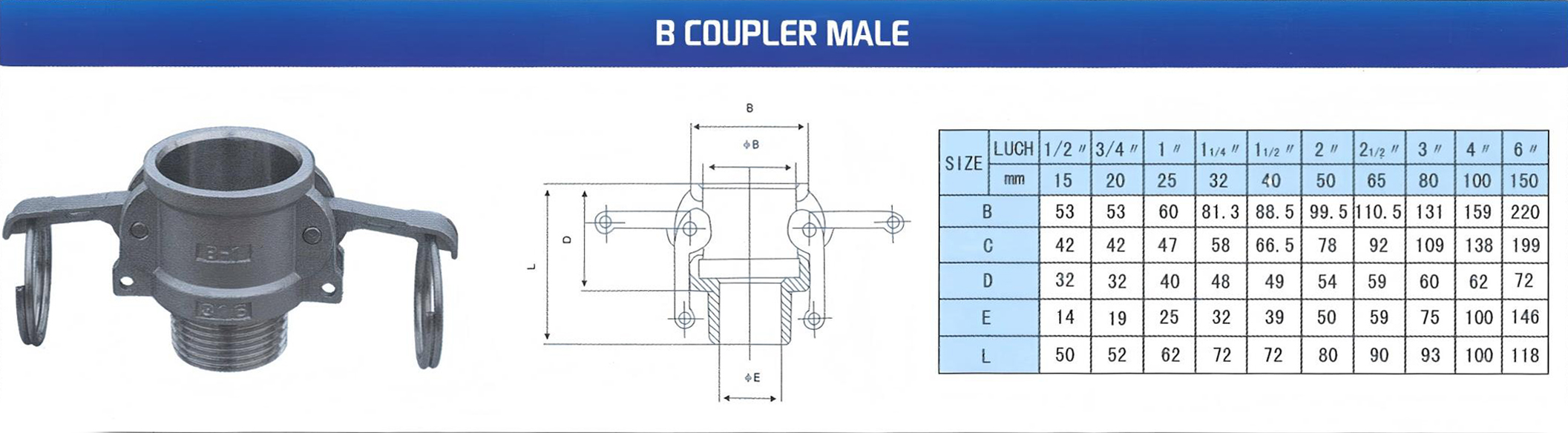 B COUPLER MALE