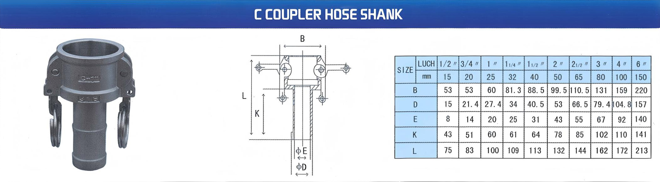 C COUPLER HOSE SHANK