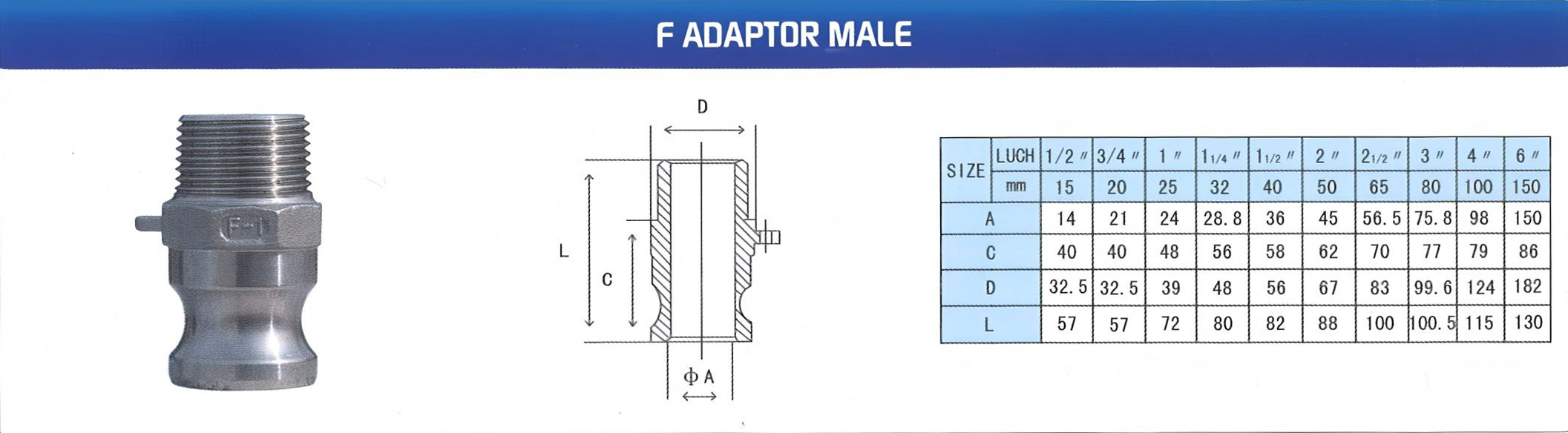 F ADAPTOR MALE