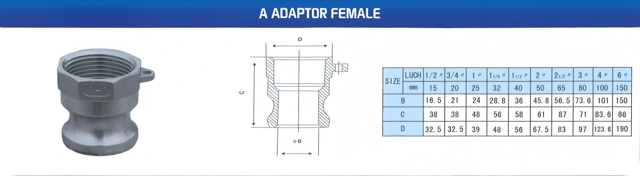 A ADAPTOR FEMALE