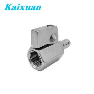 Mini Hose Barb Female Ball Valve Stainless Steel Handle